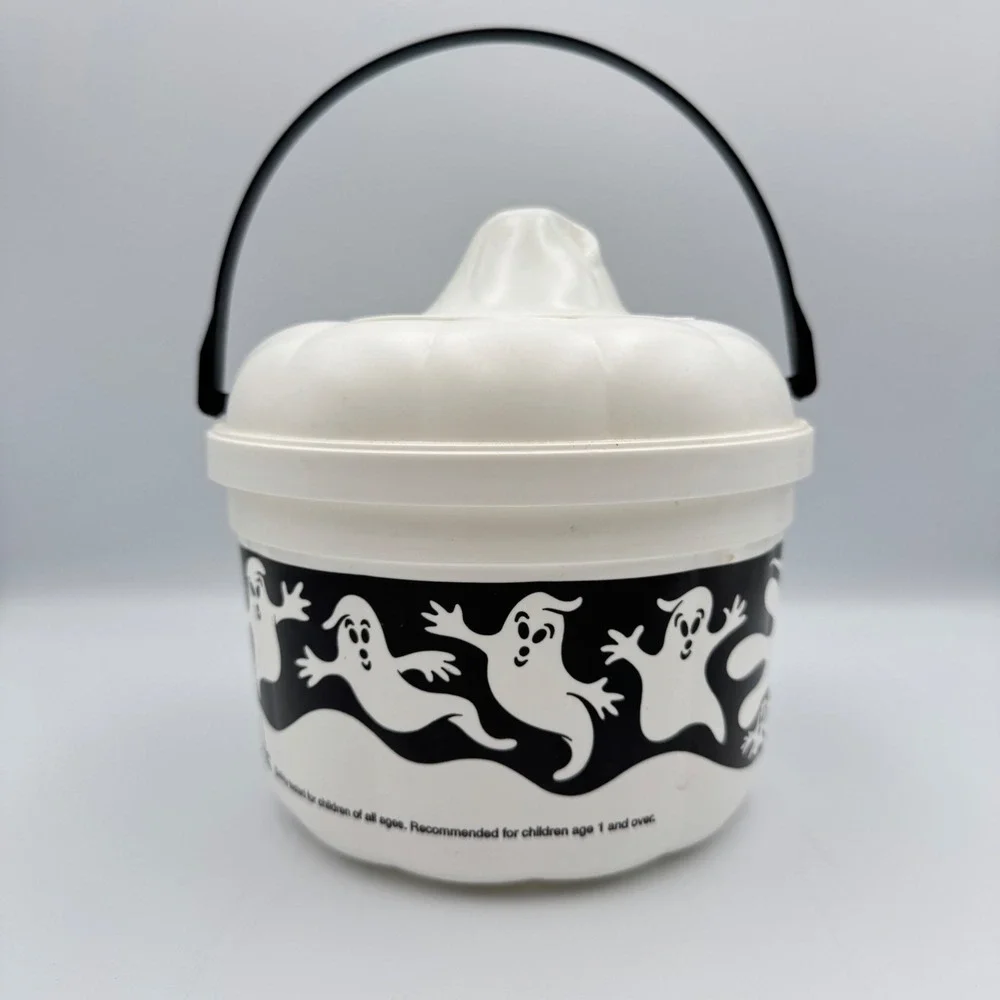 Vintage 1993 McDonald's‎ Halloween Boo Bucket Pail Ghost Candy Treat Container